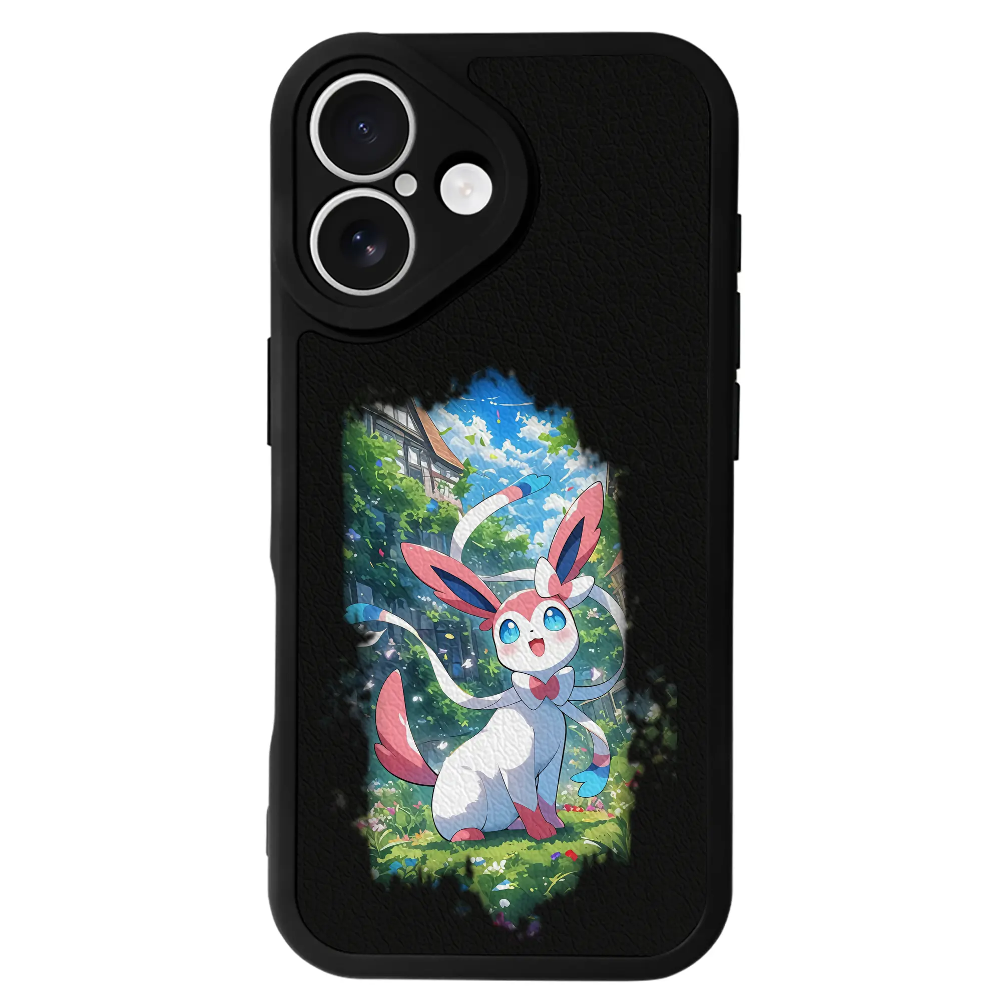 ポケモン グッズ,ニンフィア - IPhone 16シリーズ対応 ・ シリコンスマホケース ・ レザー調 ・ 高精度フィット ・ 耐衝撃 ・ ワイヤレス充電対応 ・ 精密カット